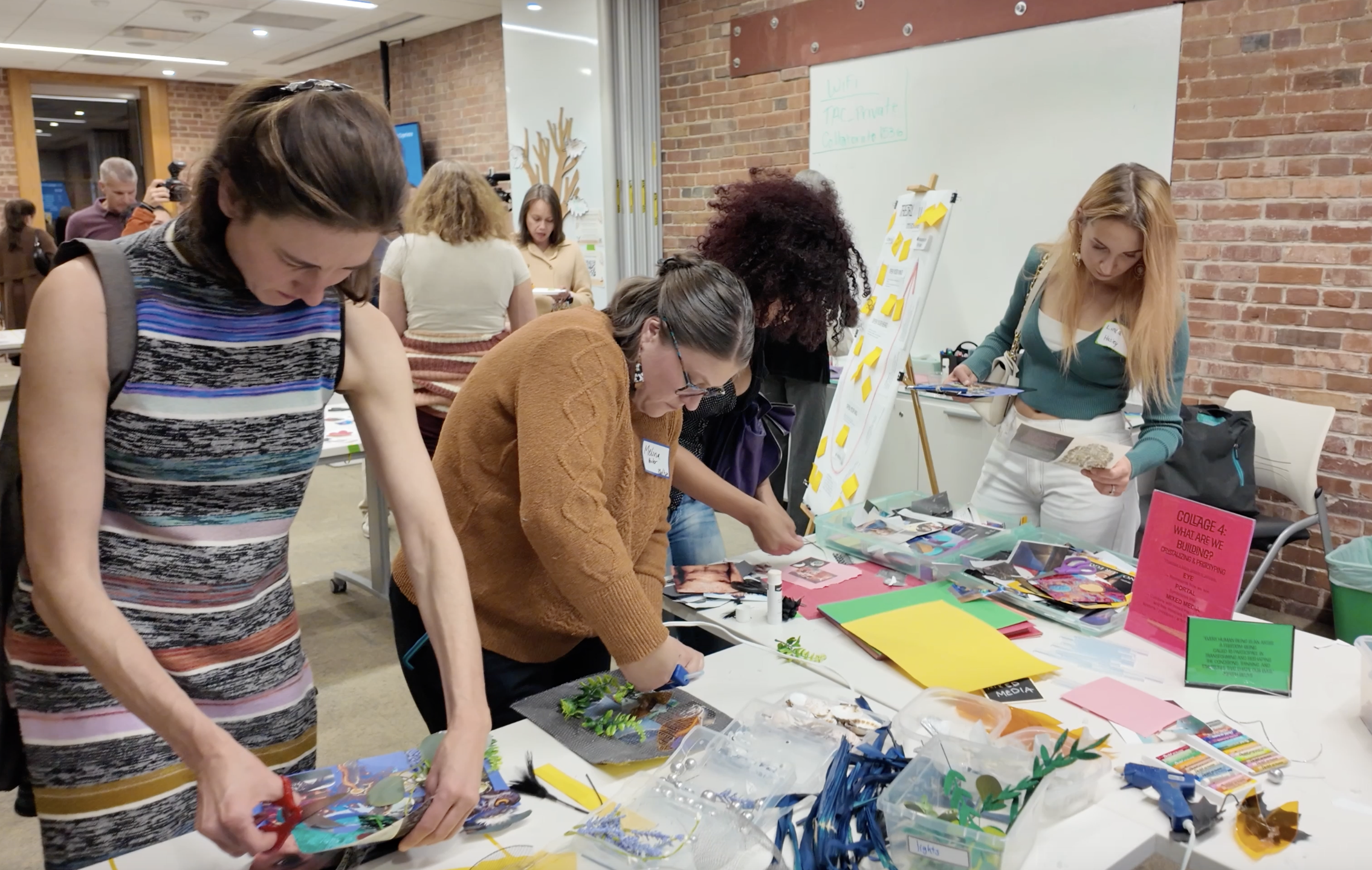 Everyday artists creating together at Together We Grow, a Collaborative Art Experience