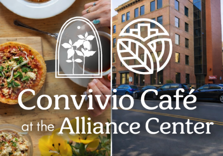 Logos of Convivio and The Alliance Center together